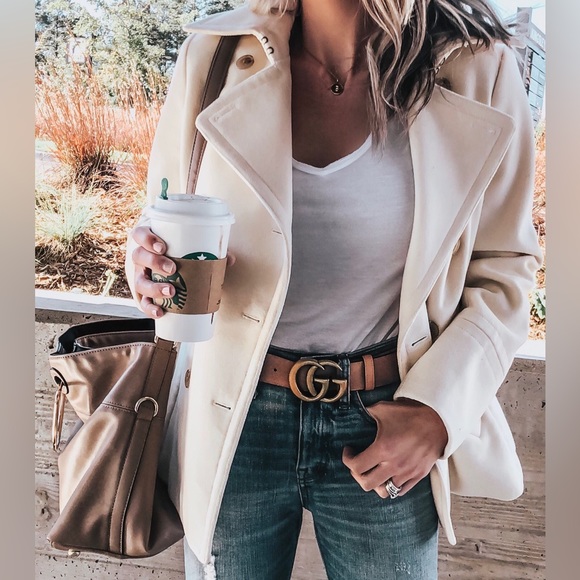 Tulle Jackets & Blazers - Tulle Ivory Wool Pea Coat